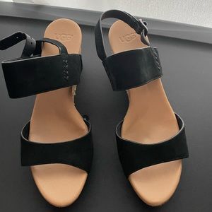 Black brand new UGG wedge sandals size 7